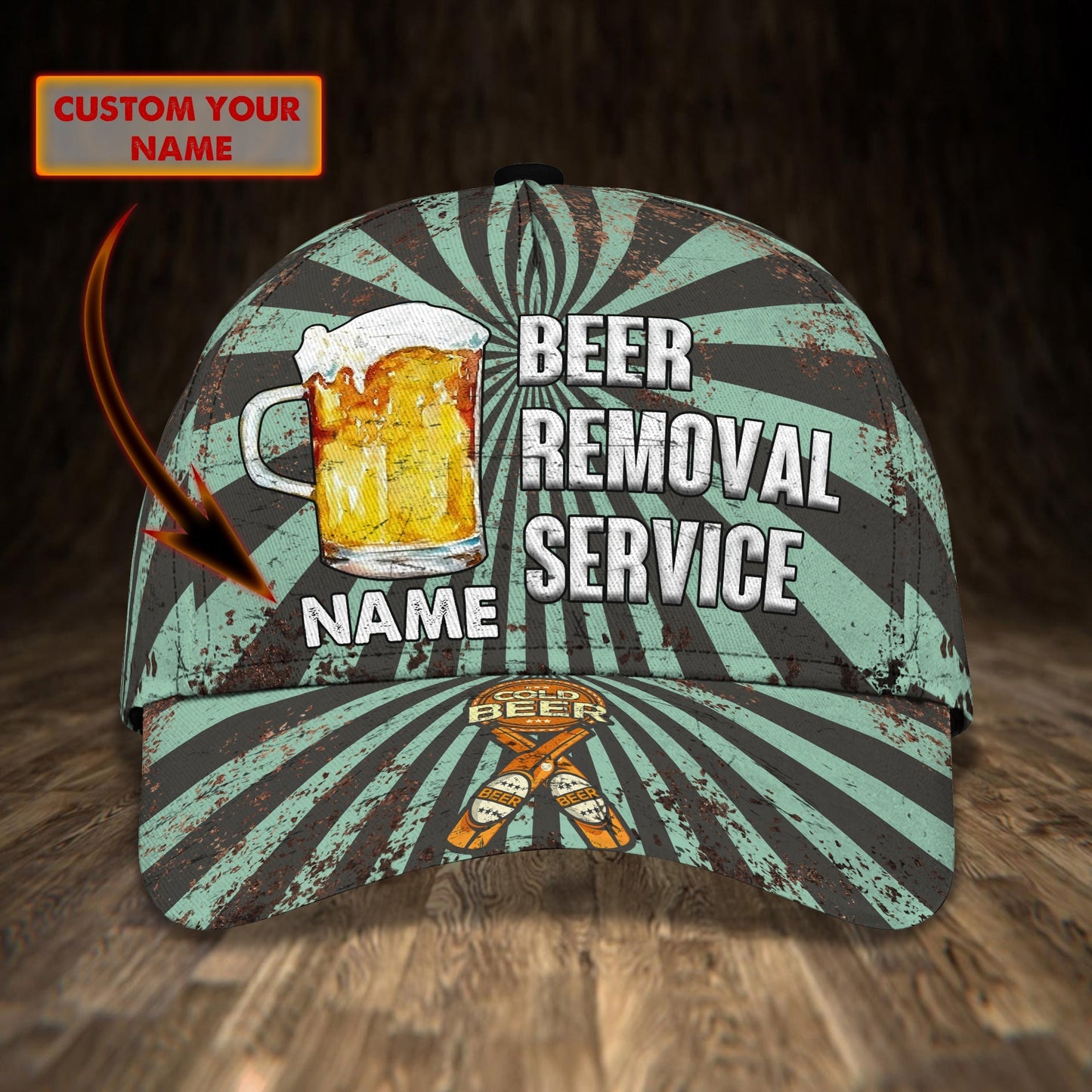 3D Classic Cap Beer Removal Servicepersonalized Name Cap nama266 Lasfour CA1572