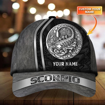 3D Classic Cap Scorpio Personalized Name Cap Lasfour CA2128