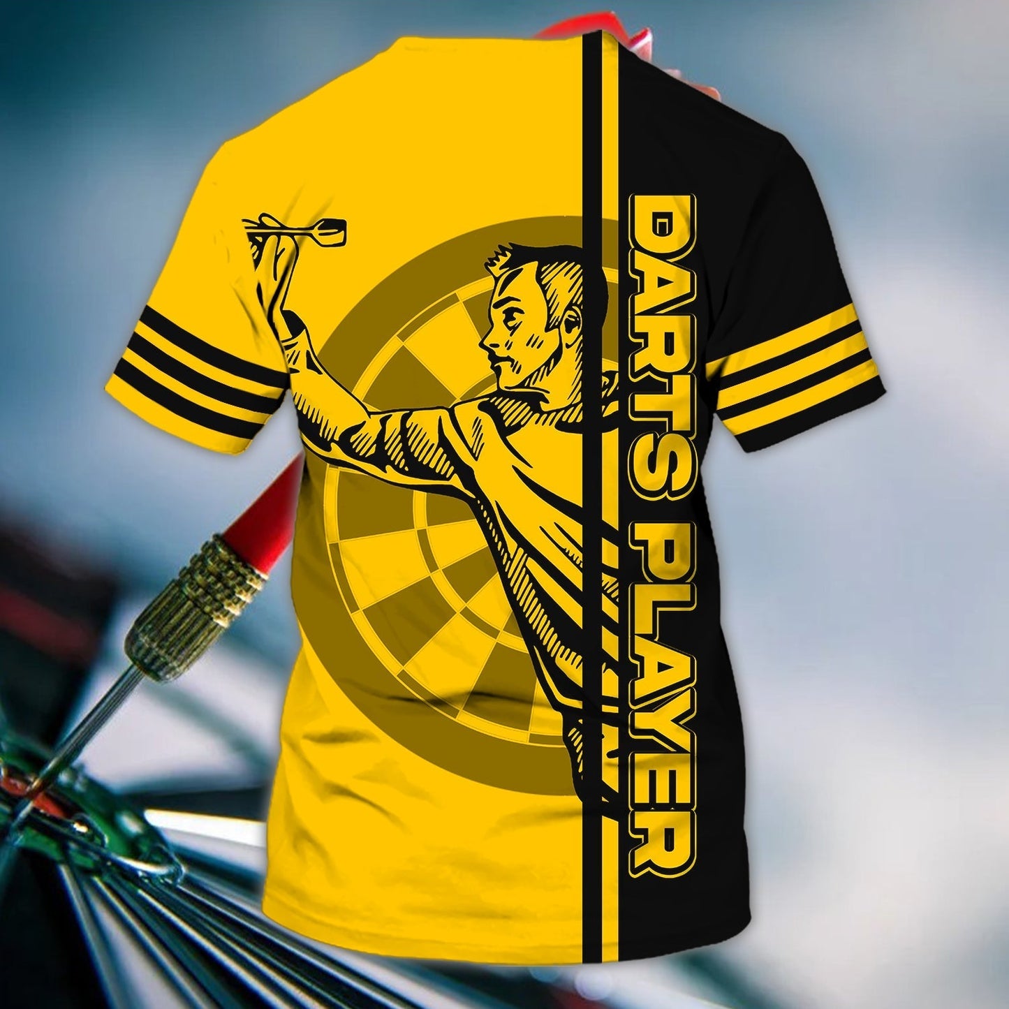 Yellow Dart Player T Shirt Short Sleeve, Playing Dart Shirt, Love Dart Shirts TO0894