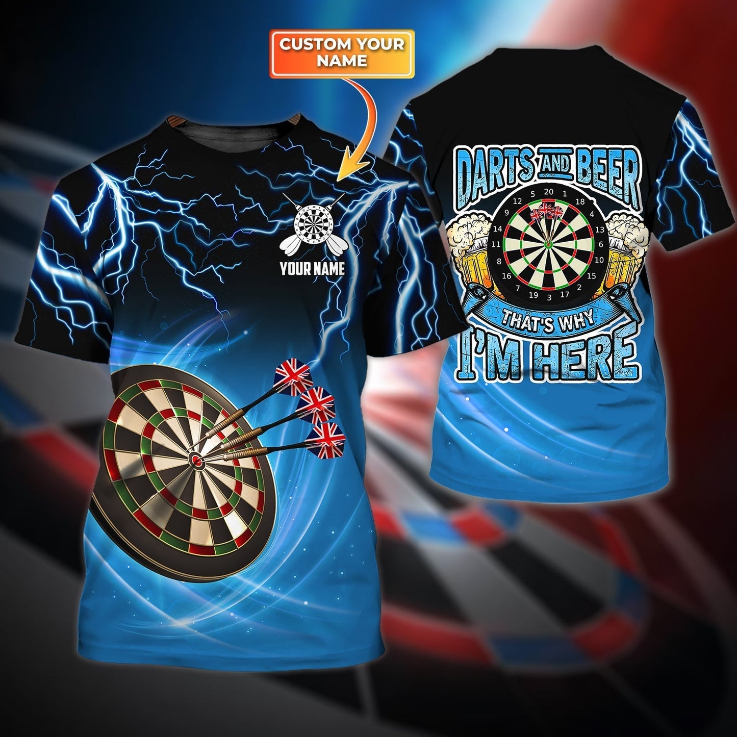 Personalized Dart And Beer 3D All Over Print T Shirt, Summer Dart Beer Shirt, Dart Shirt, Gift To Dart Player TO0879