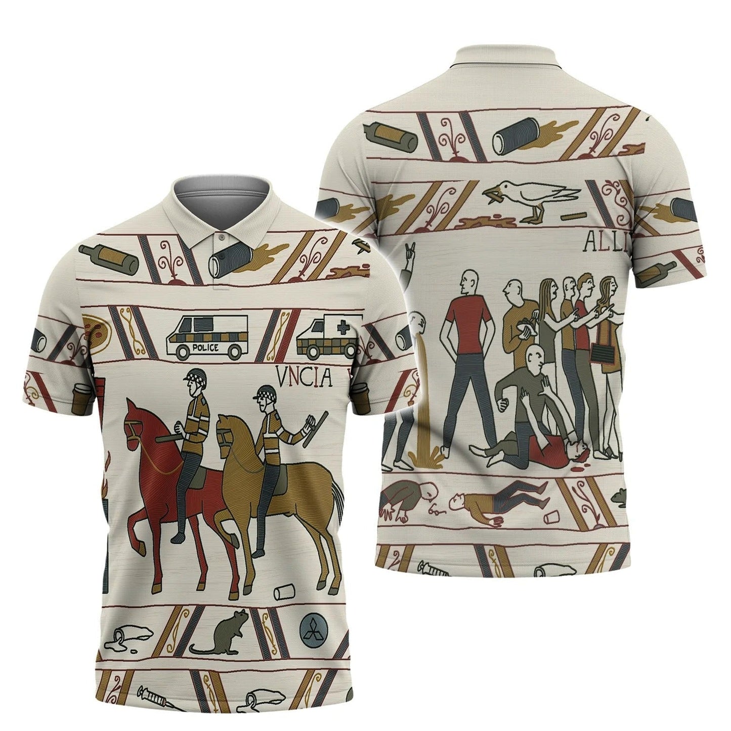 Bayeux Kicking Out Time 3D All Over Print Shirt Men Women, Cute Police Hoodie Hawaiian Shirt TO2753