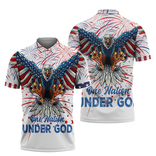 Independence Day Is Coming Eagle One Nation Under God 3D Polo Shirt Full Print SO1364