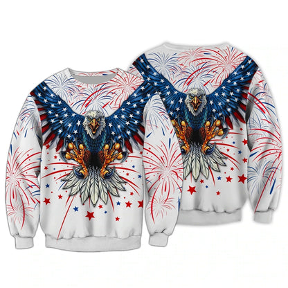 Independence Day Is Coming Ealge 3D All Over Printed T Shirt 3D Bomber Hoodie For 4Th July Pride American TO0144