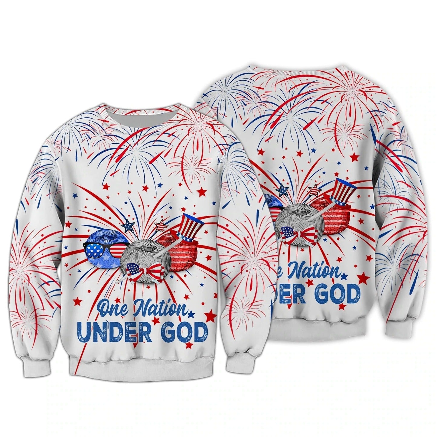 Independence Day Is Coming Crochet One Nation Under God 3D Full Print T Shirt, 3D Hoodie Pride 4Th July Strong American TO0157