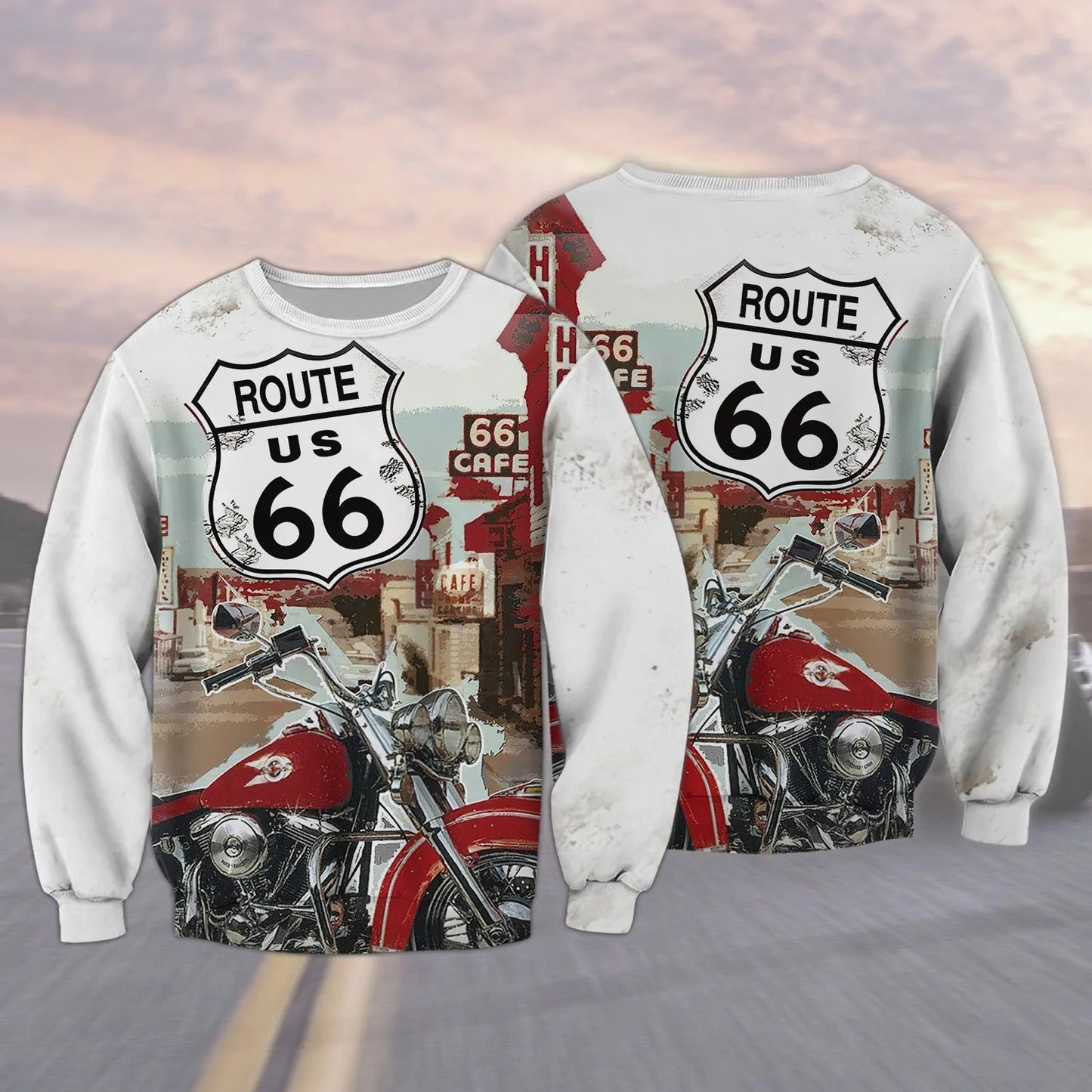 This Biker Conquers Route 66 Cafe 3D T Shirt, Biker Hoodie Bomber, Gift For Biker TO2755