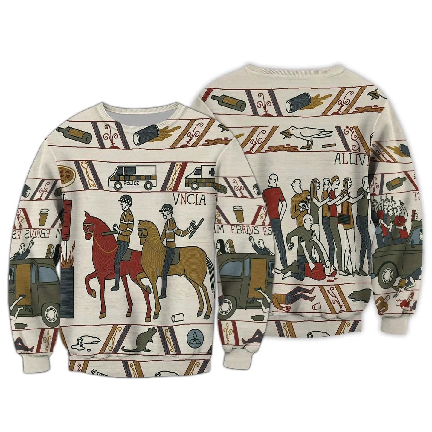 Bayeux Kicking Out Time 3D All Over Print Shirt Men Women, Cute Police Hoodie Hawaiian Shirt TO2753