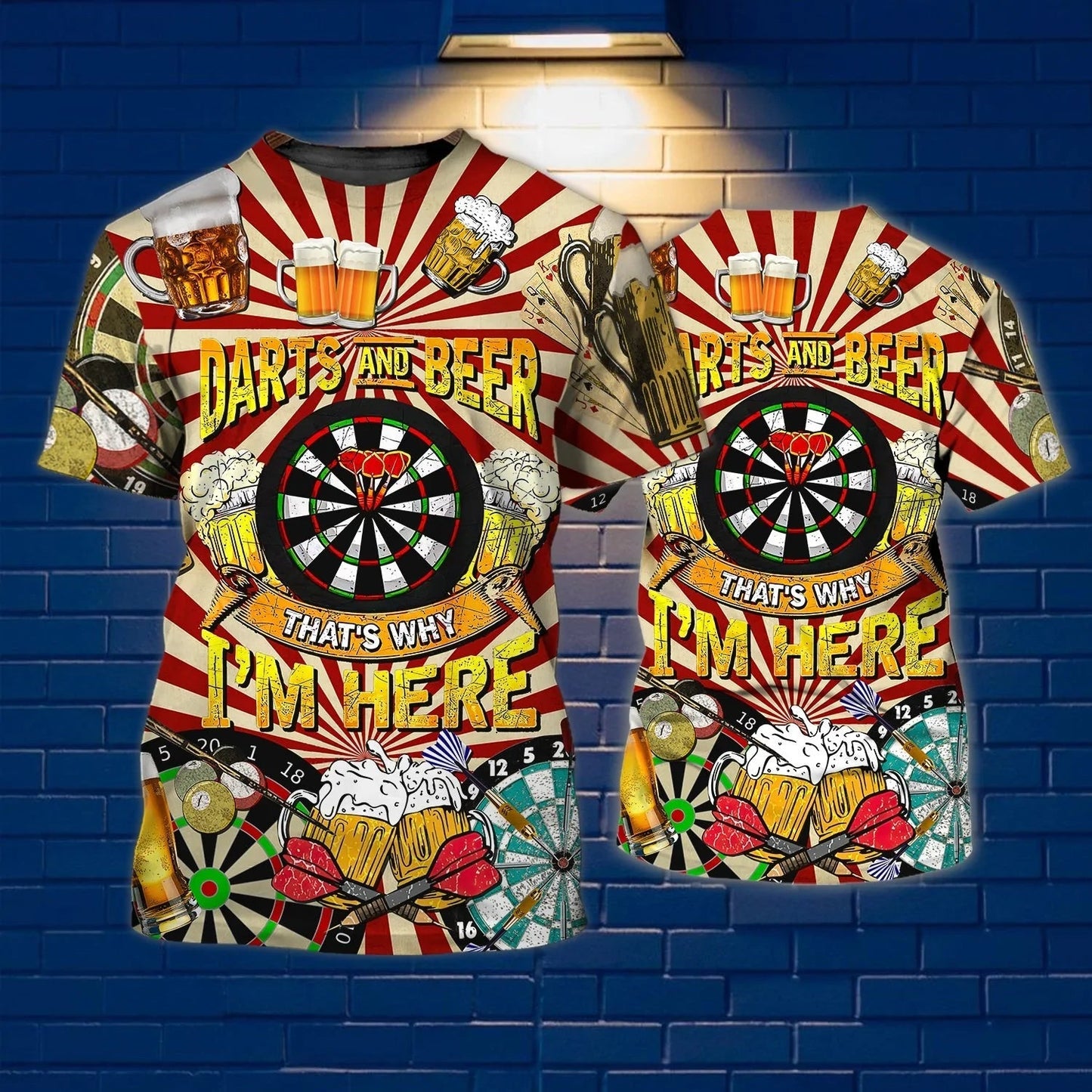 Personalized Dart 3D Tshirt For Darts Player, Skull Dart T Shirt All Over Printing, Best Dart Player Gift TO2857