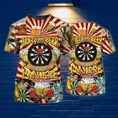 Personalized Dart 3D Tshirt For Darts Player, Skull Dart T Shirt All Over Printing, Best Dart Player Gift TO2857