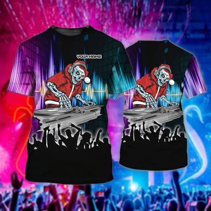 Customized With Name Colorful 3D T Shirt For Dj, Unisex 3D Deejay Tee Shirts, Musican Playing Dj Shirts TO0036