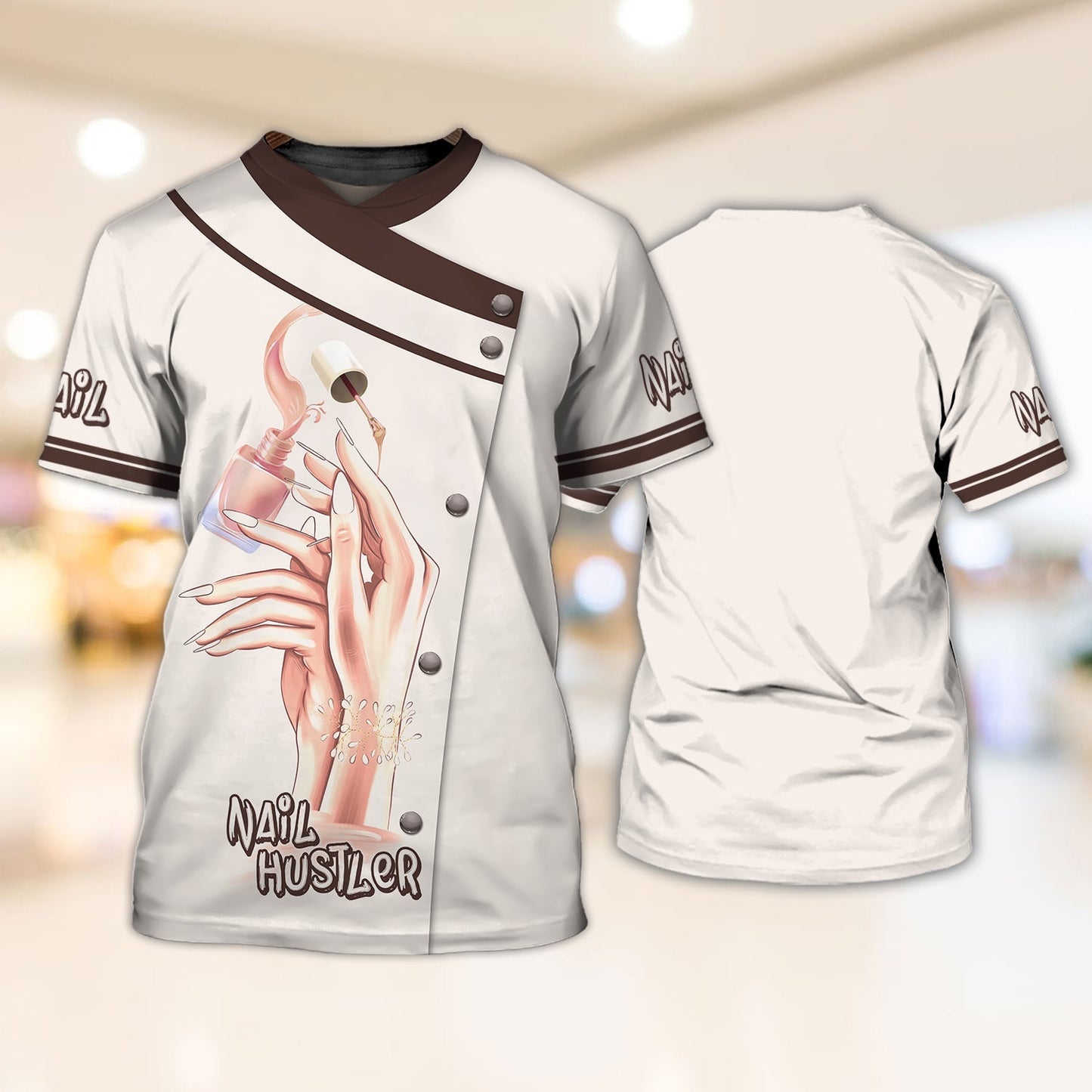 Nail Hustler 3D Tshirt, Cool Nail Shirt For Her, Women Nail Technician 3D Tee Shirts TO1175