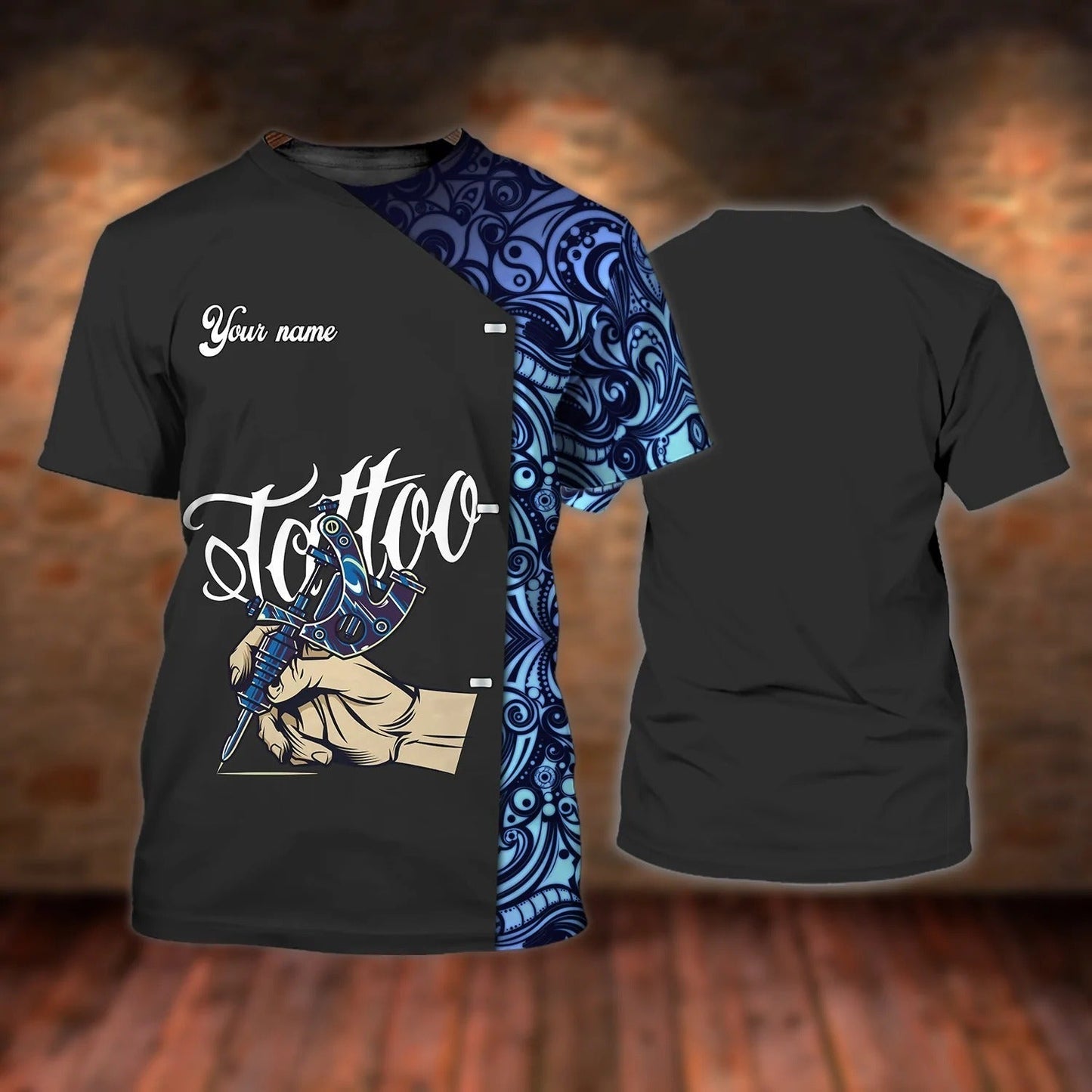 Custom 3D Tattoo Shirt Men, Tattoo Shop Uniform, Tattoo Lover Tshirt, Gift For A Tattoo Artist TO2640