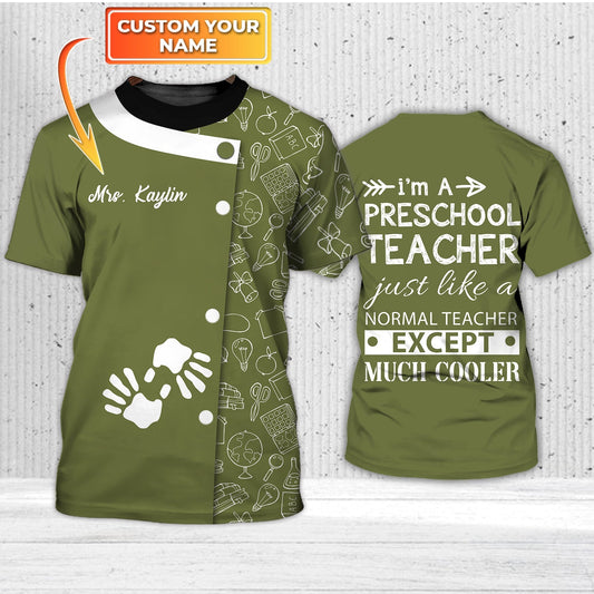 3D All Over Print Teacher Shirt, Personalized Shirt - Gift For Teacher Graphic Design 3D Printed Shirts TO3335