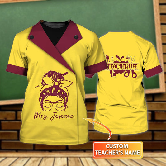 Teacher Team Tshirt, Personalized Shirt, Teacher Gift, Teacher Graphic Design 3D Printed TShirt (Non Workwear) TO3333