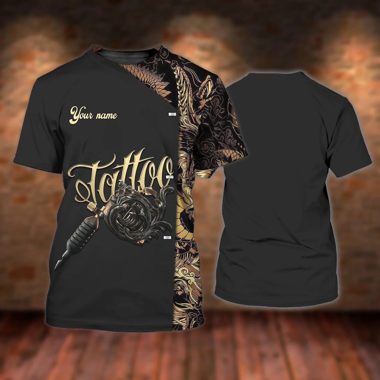 Custom 3D Tattoo Shirt Men, Tattoo Shop Uniform, Tattoo Lover Tshirt, Gift For A Tattoo Artist TO2640