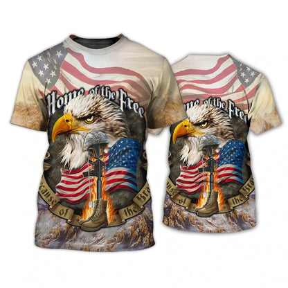 Eagle American Home Of The Free 3D T Shirt 4Th Of July 3D Hoodie Independence Day Is Coming Hawaiian Shirt TO0166