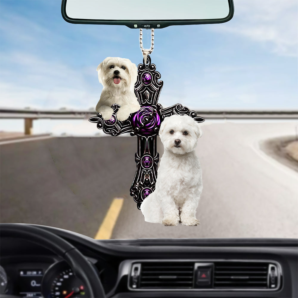 Maltese Pray For God Car Hanging Ornament Dog Pray For God Ornament Lasfour OO0706