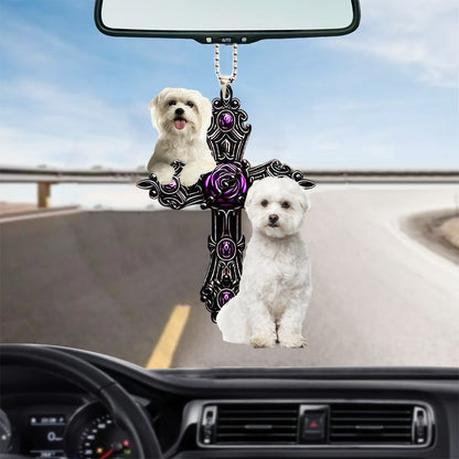 Maltese Pray For God Car Hanging Ornament Dog Pray For God Ornament Lasfour OO0706