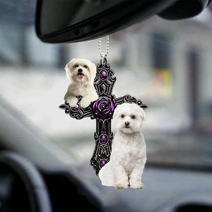 Maltese Pray For God Car Hanging Ornament Dog Pray For God Ornament Lasfour OO0706