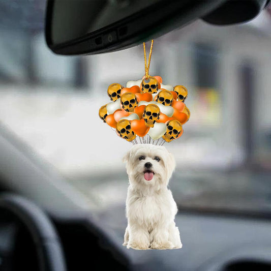 Maltese Halloween Car Ornament Dog Ornament For Halloween OO1153