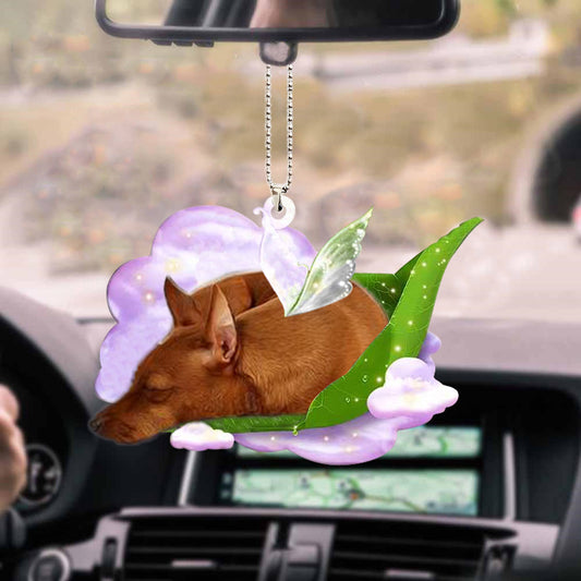 Miniature Pinscher-Sleep On Fallen Leaves-Two Sided Ornament OO0529