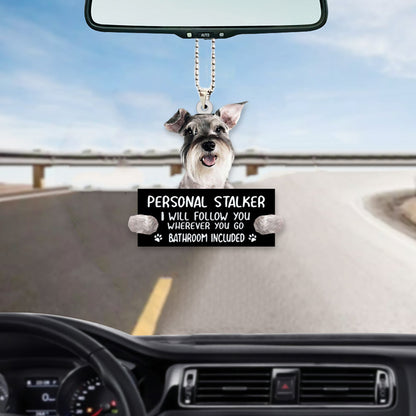 Schnauzer Personal Stalker Auto Hanging Ornament Two Sides OO1010