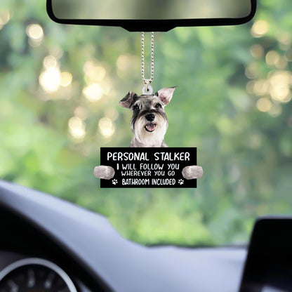 Schnauzer Personal Stalker Auto Hanging Ornament Two Sides OO1010