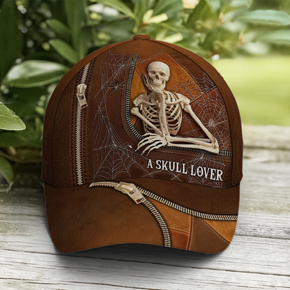 A Skull Lover Spider Net Leather Style Baseball Cap Lasfour CO0829