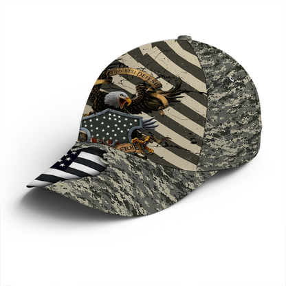 Eagle Veteran US Flag Camo Pattern Baseball Cap Lasfour CO0834