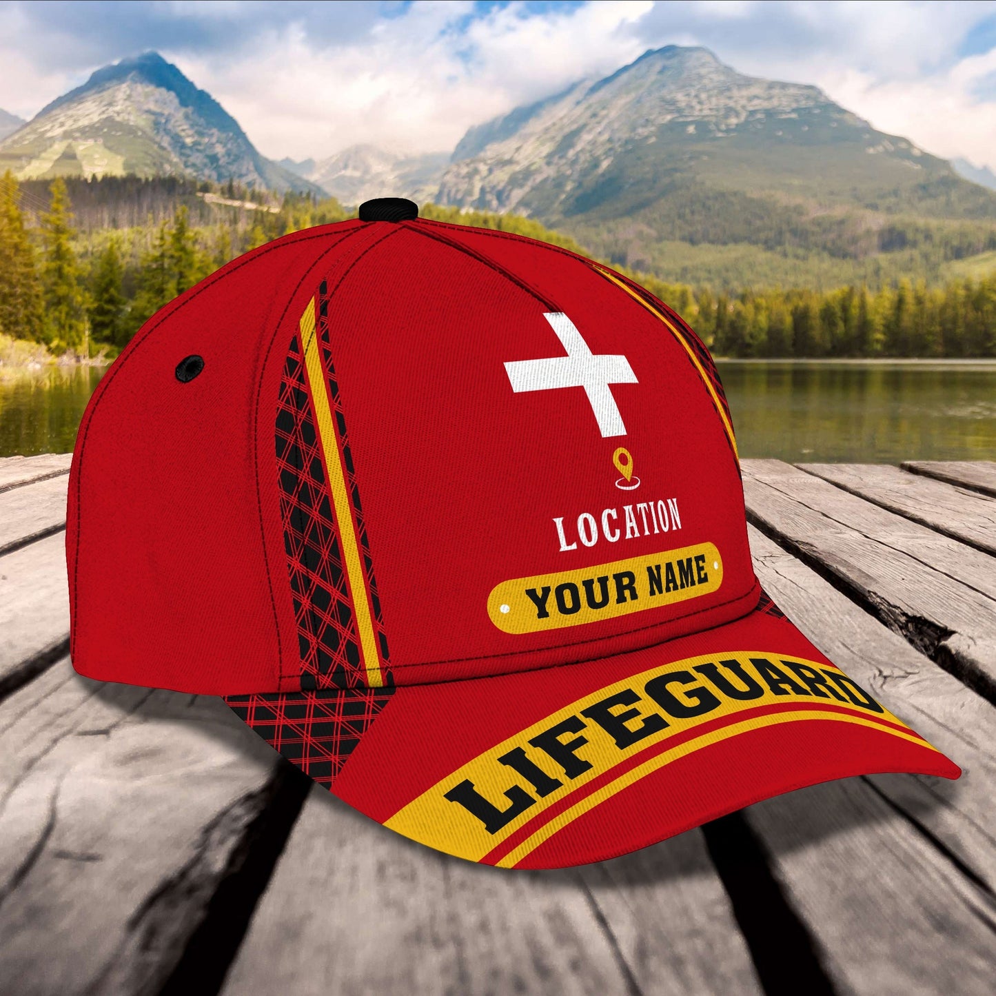 3D Classic Cap Lifeguard Personalized Name Cap Lasfour CA0845