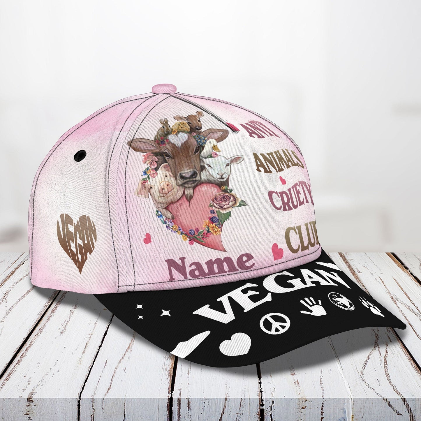 3D Classic Cap Vegan Personalized Name Cap 421 Lasfour CA1199