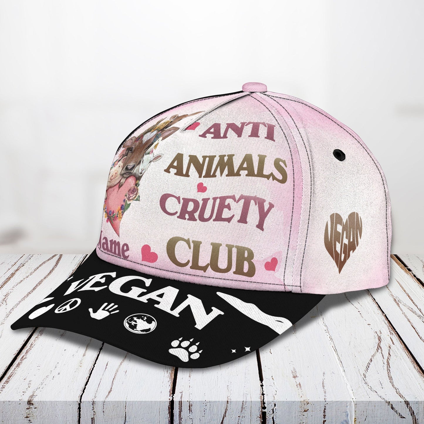 3D Classic Cap Vegan Personalized Name Cap 421 Lasfour CA1199