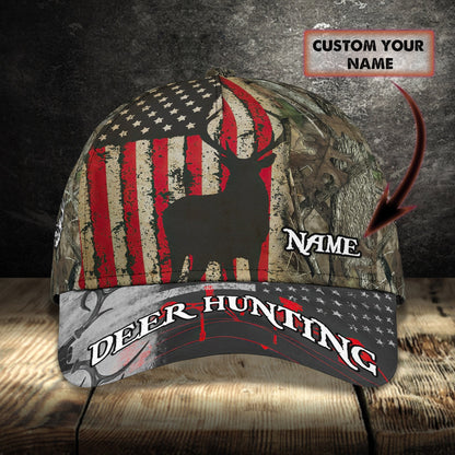 3D Classic Cap American Deer Hunting Personalized Name Cap Lasfour CA1863