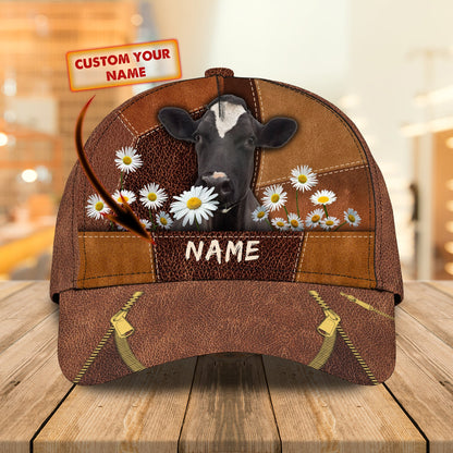 3D Classic Cap Cow Personalized Name Cap 10 Lasfour CA0996