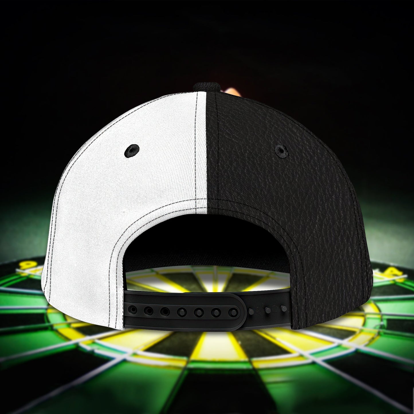 Customized Darts 3D Baseball Cap for Men and Women, Black White Dartboard, Dart and Beer Cap CO0085