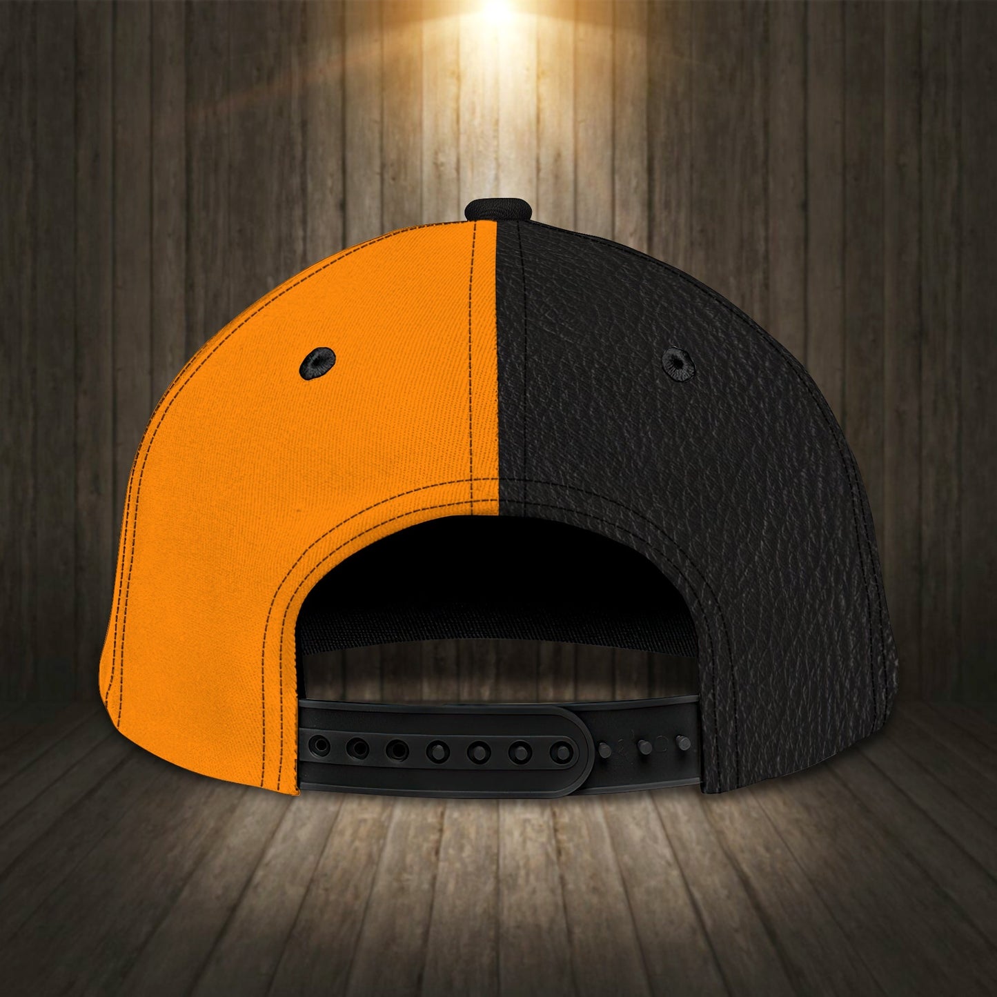 3D Classic Cap Chef Personalized Name Cap Cook 3D Cap Black & Orange Lasfour CA2348