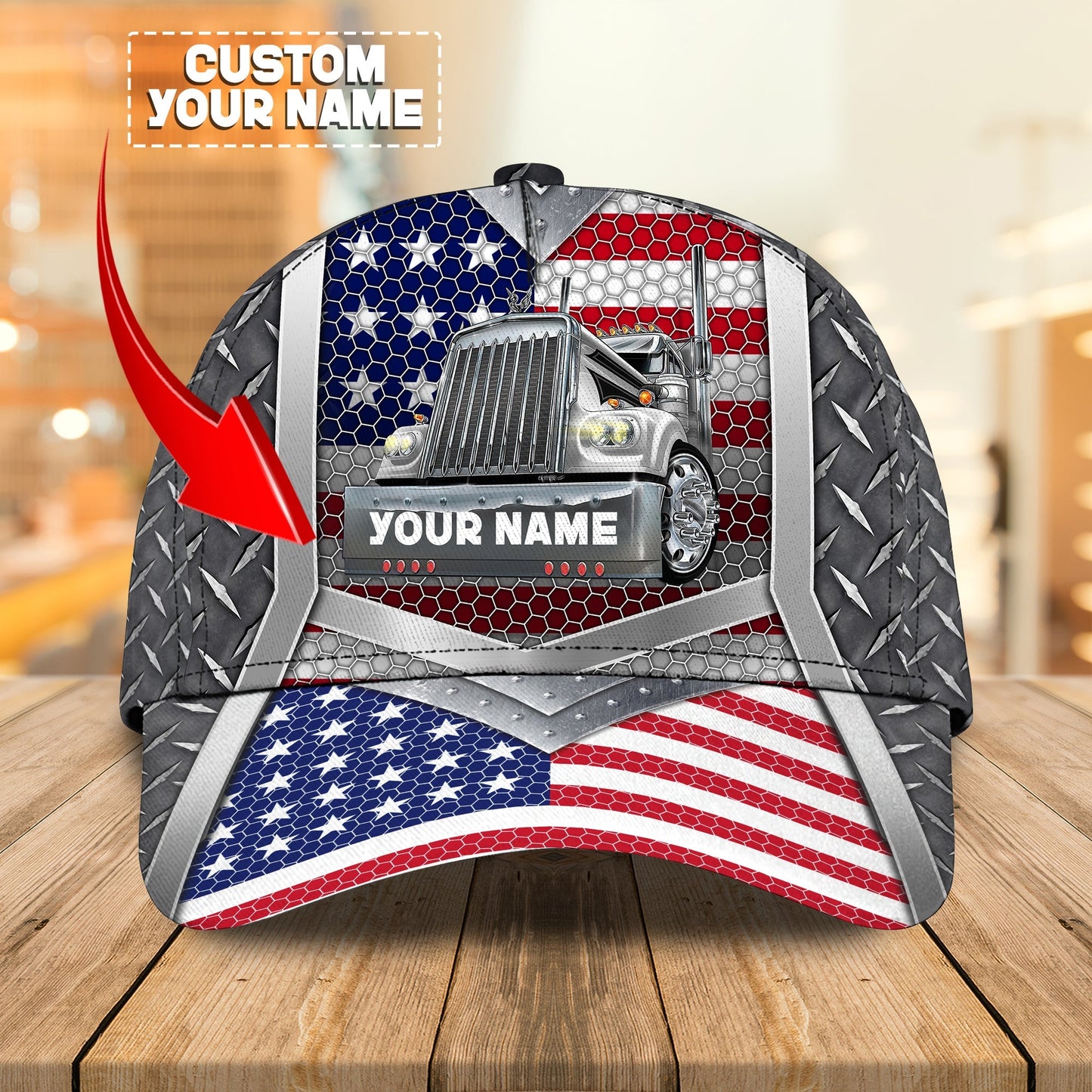 3D Classic Cap Trucker Cap1Personalized Name Cap Lasfour CA0536