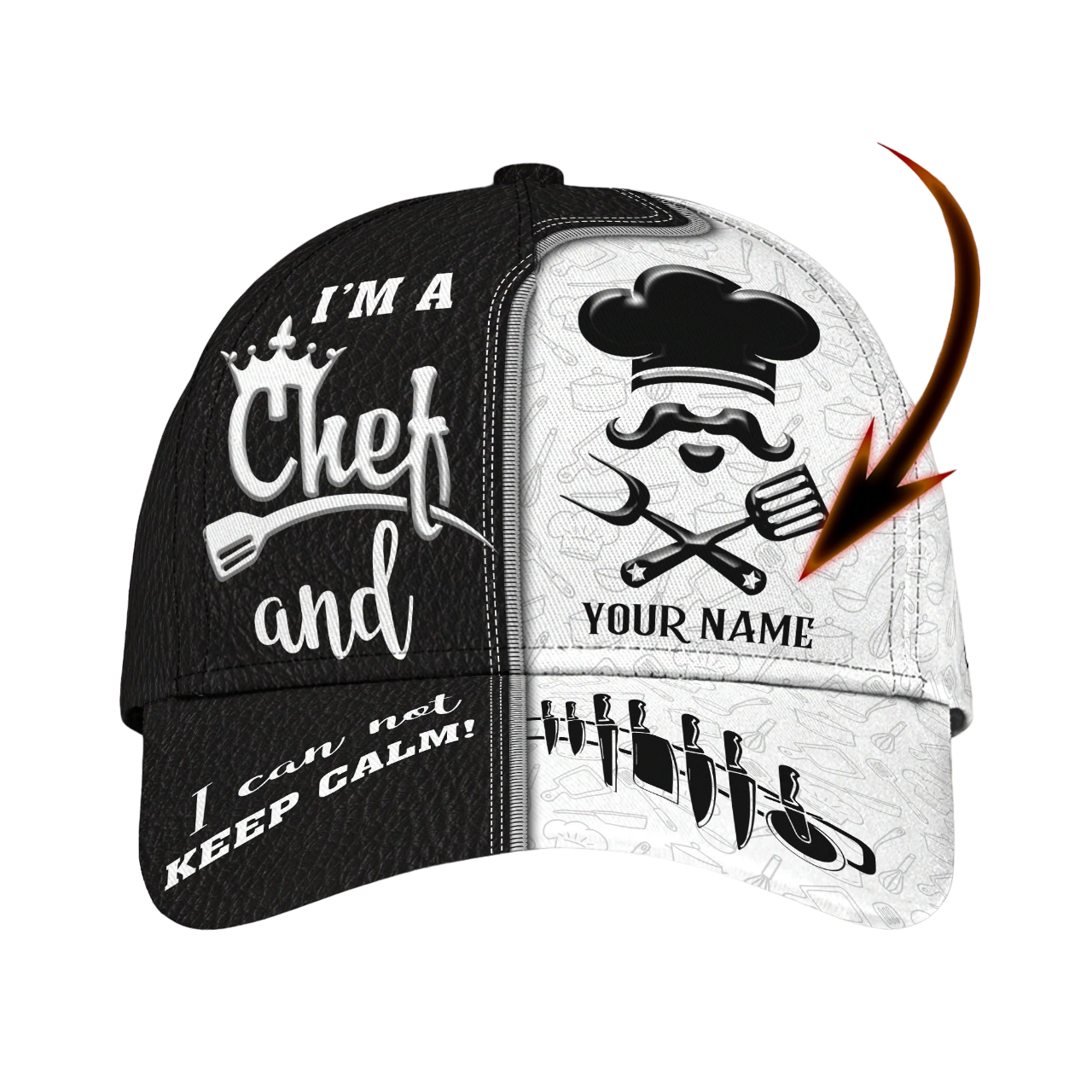 Personalized 3D Full Printed Chef Cap, Master Chef Birthday Present, Classic Cap Hat For Chef CO0396