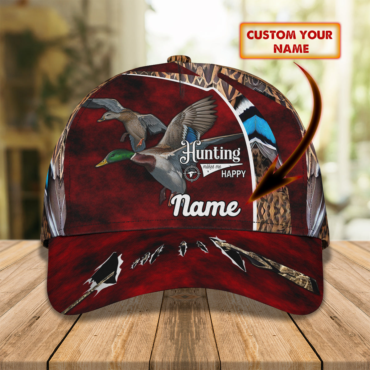 3D Classic Cap Duck Hunting 2 Personalized Name Cap Lasfour CA1672