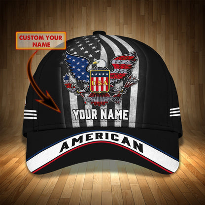 3D Classic Cap American Pride Personalized Name Cap55Lasfour CA1528