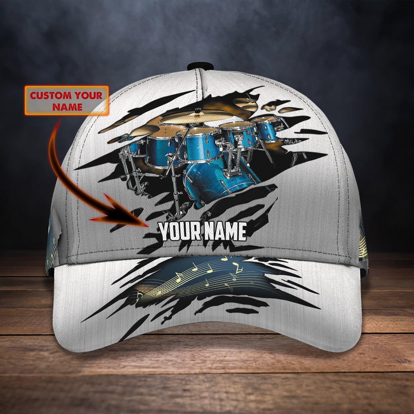 3D Classic Cap Personalized Name Cap Drum 09 Lasfour CA1020