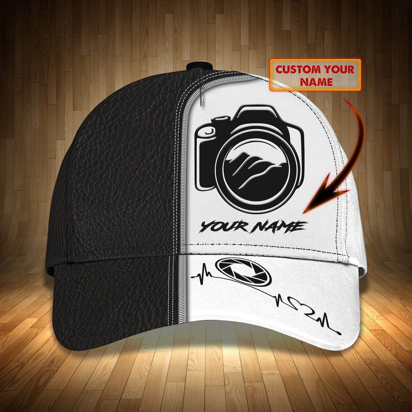 3D Classic Cap Camera 6 Personalized Name Cap Lasfour CA1587