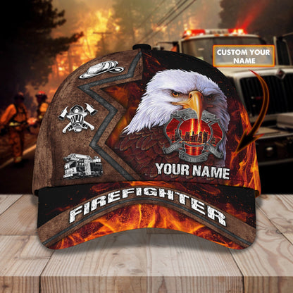 3D Classic Cap Fire Fighter 03 Personalized Name Cap Lasfour CA1138