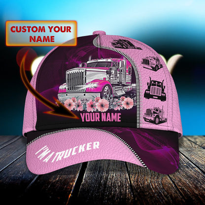 3D Classic Cap Trucker Girl Personalized Name Cap 001 Lasfour CA1163