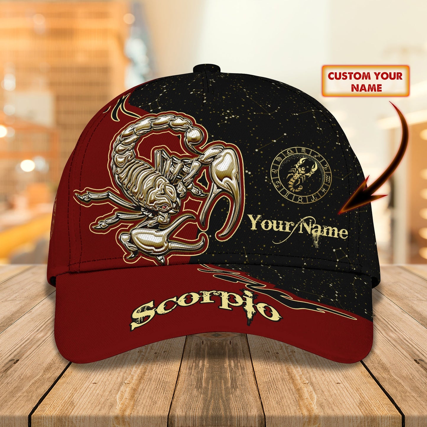 3D Classic Cap Scorpio Personalized Name Cap 01 Lasfour CA2387