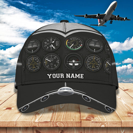 3D Classic Cap Pilot Personalized Name Cap 01 Lasfour CA1902