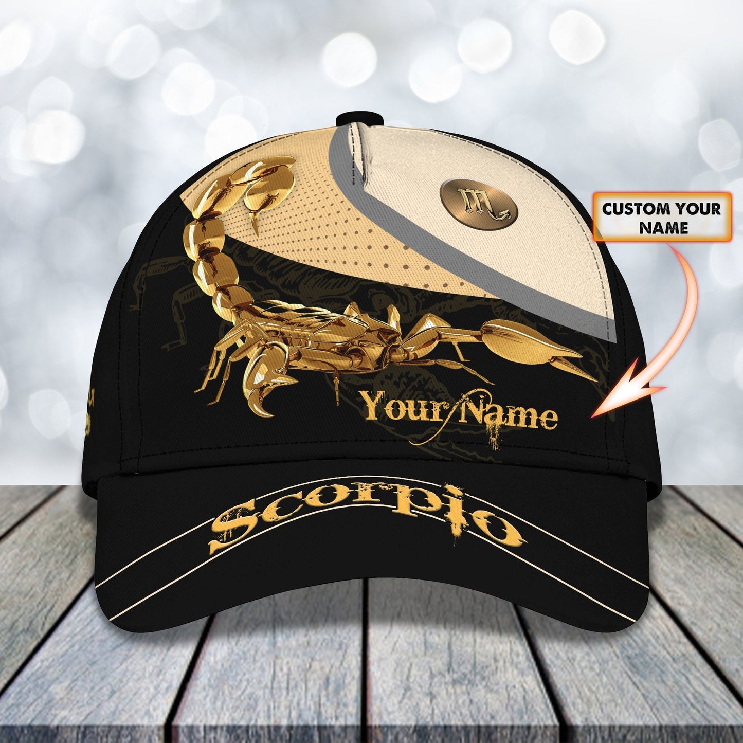 3D Classic Cap Scorpio Personalized Name Cap 303 Lasfour CA1821