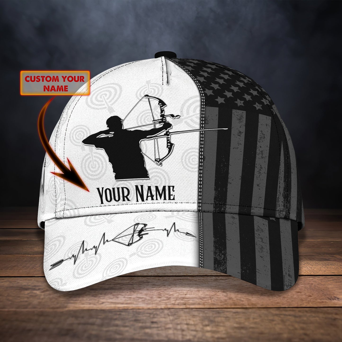 3D Classic Cap Archery Personalized Name Cap 03 Lasfour CA1072