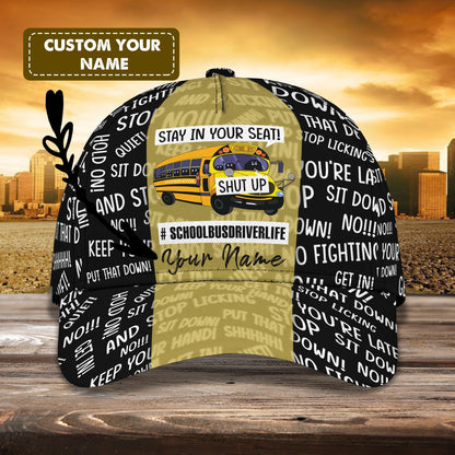 3D Classic Cap Schoolbus Driver Personalized Name Cap 21 Lasfour CA0873