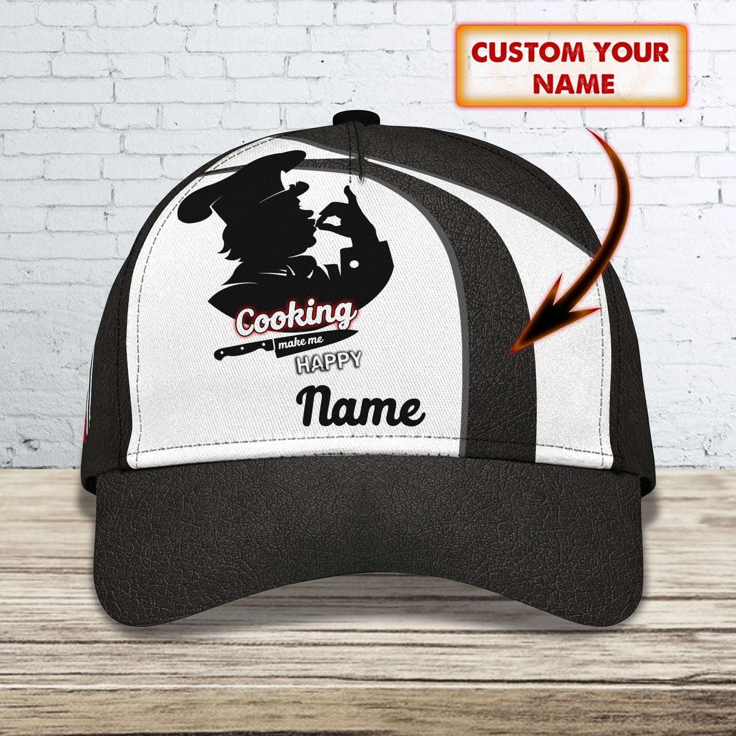 3D Classic Cap Chef 1 Personalized Name Cap 44 Lasfour CA0949