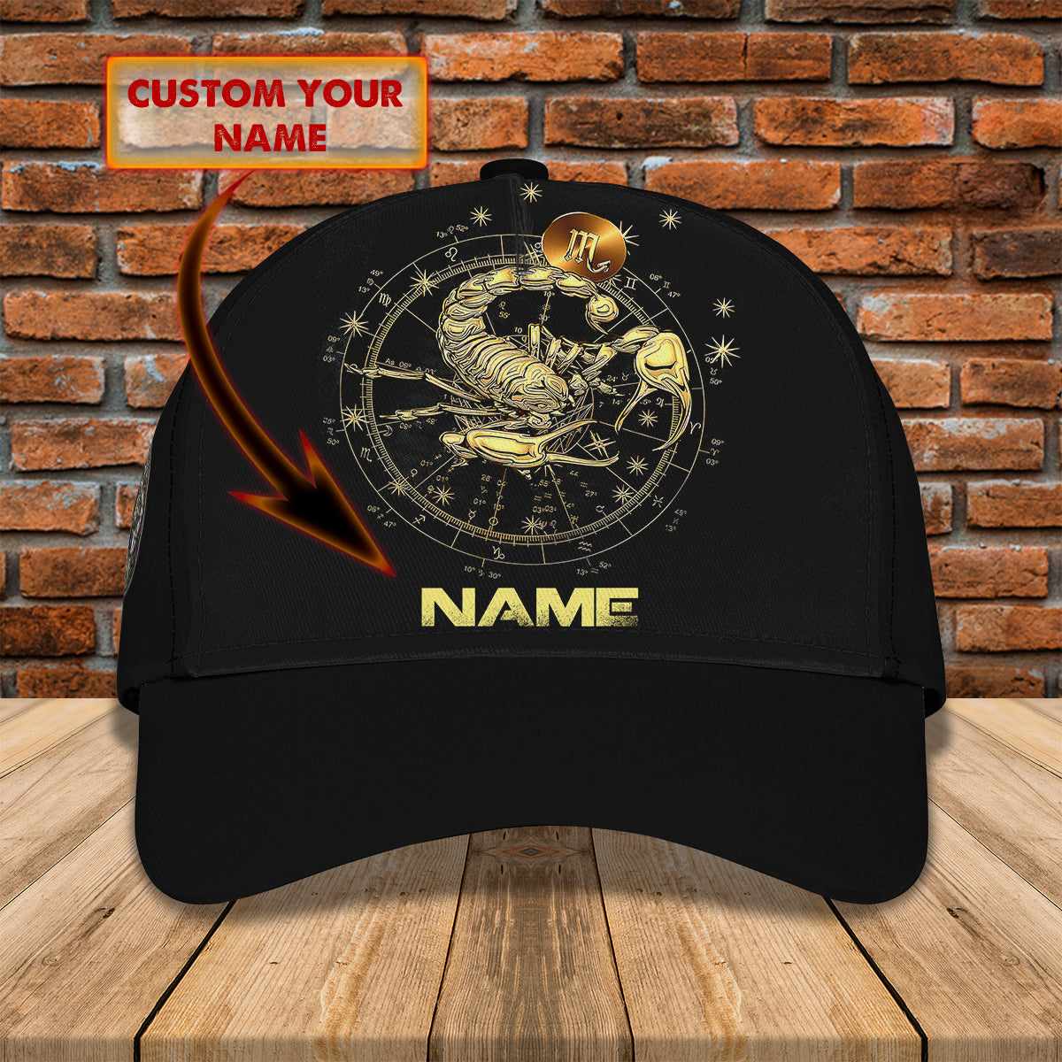 3D Classic Cap Scorpion Personalized Name Cap320 Lasfour CA1897